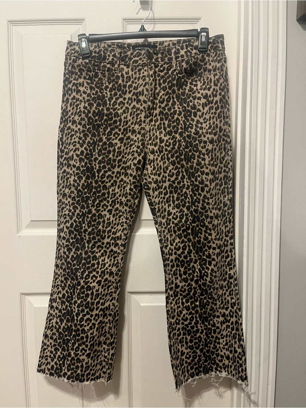 Just Black Leopard Print Jeans in Tan & Black